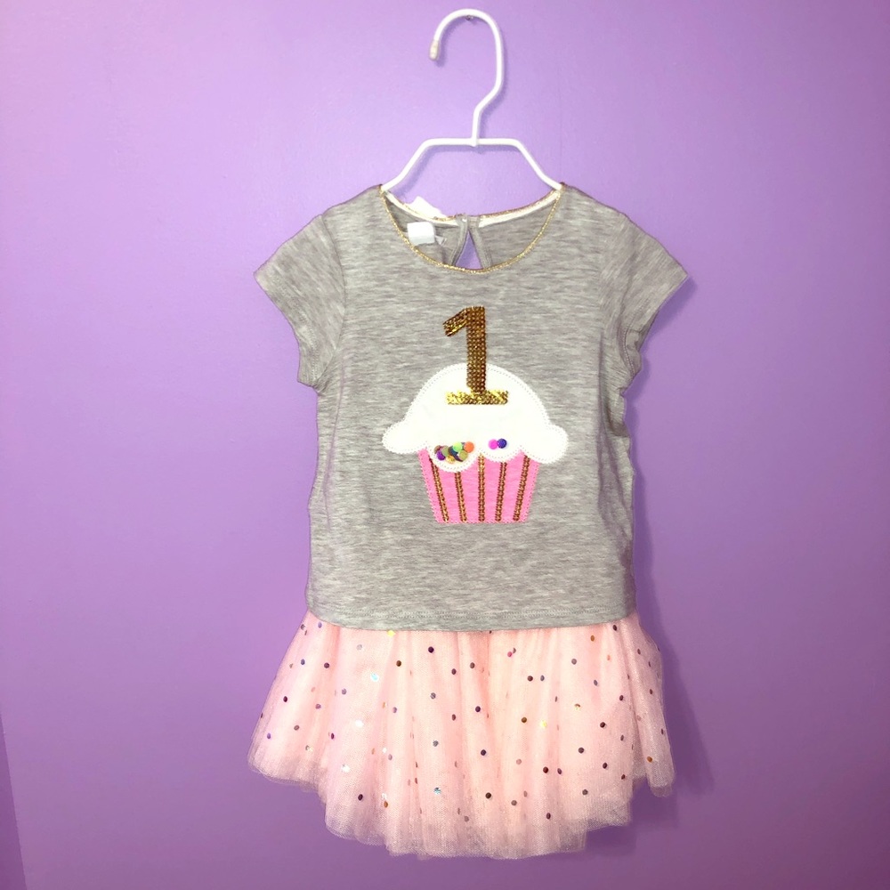 1st Birthday set 12-18months 2piece skirt/shirt